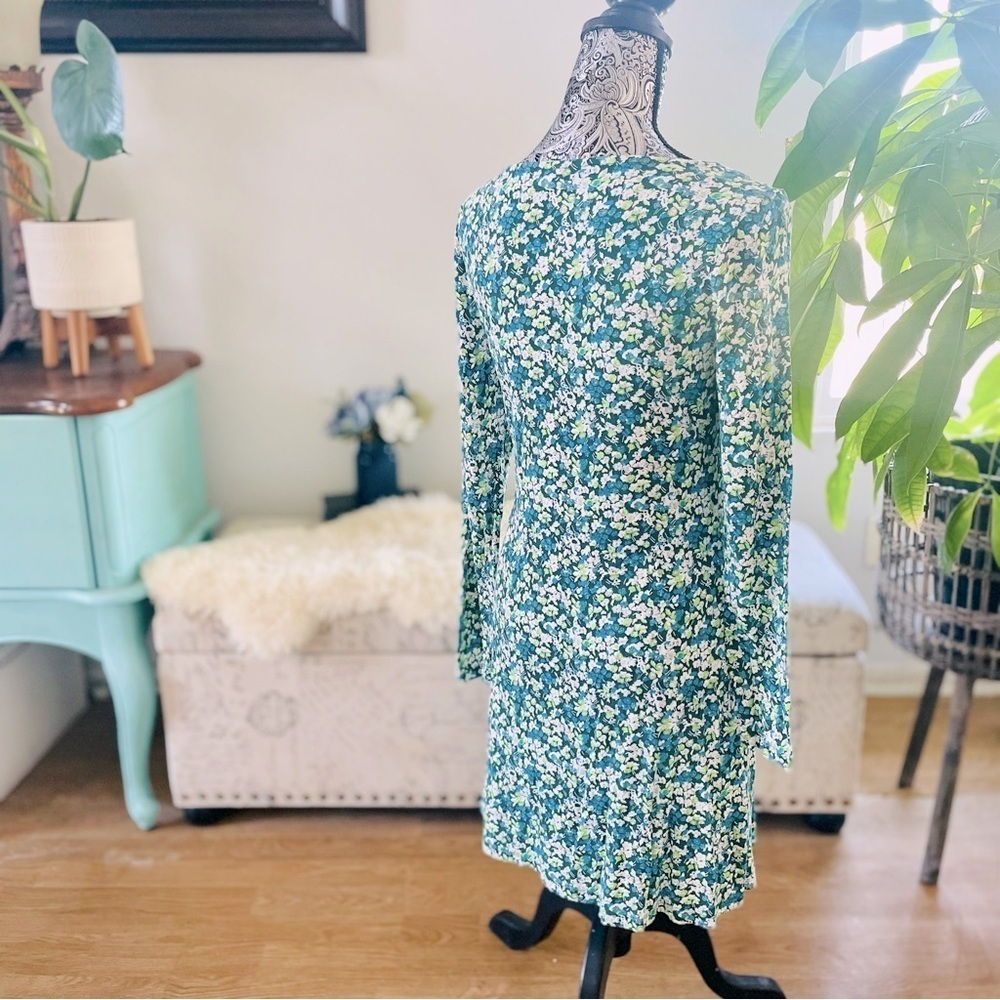 NWT Nordstrom BP Green Moss Hannah Kate Long Sleeve Fit & Flare Dress - Picture 5 of 8